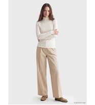 LCW Modest Ekru Dik Yaka Kadın Fitilli Body