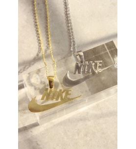 Kişiye Özel 925 Ayar Gümüş Nike Kolye (Gold)