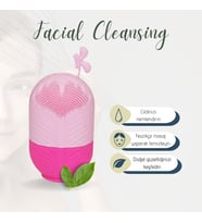 Silikon Yüz Temizleme Ve Buz Masaj Aleti Pembe