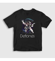 Presmono Unisex Çocuk Siyah Astronaut Deftones T-Shirt 138368tt