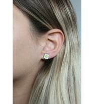 925 Ayar Gümüş Papatya Küpe - K088601