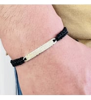 Gümüş Erkek Bileklik,14k Beyaz Altın Kaplama,Sim Desen isim Yazılabilir,Şık Hediye (Beyaz)