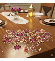 30'lu Ramazan Masa Konfettisi - Ayyıldız Kandil Figürlü - Bordo
