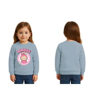 Unisex Labubu Baskılı Çocuk Swaetshirt 3 İplik Şardonlu (Mavi)