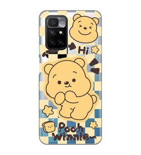 Redmi 10 2022 Uyumlu Winnie The Pooh Desenli Şeffaf Telefon Kılıfı