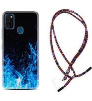 Samsung M21 M22 M23 M30 M31S M32 Kılıf Boyun Asklı Rasta Silikon Blue Fire 1678