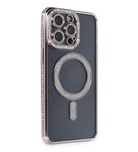 iPhone 14 Pro Kılıf Joke Simli Magneticsafe Kılıf - Gri