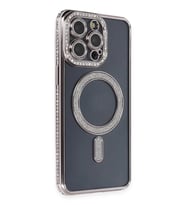 iPhone 14 Pro Kılıf Joke Simli Magneticsafe Kılıf - Gri