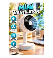 Sessiz Çalışan 3 Hız Ayarlı Şarjlı Mini El Fanı – USB Taşınabilir