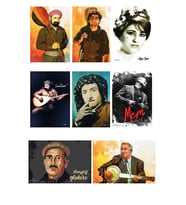 KÜRT SANATÇILARI POSTERLERİ - Şivan Perwer - Ciwan Haco - Mem Ararat - Şakiro Posteri (8 POSTER) (Siyah-Gri)
