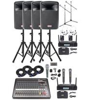Midex Extreme Paket-4 Mixer Hoparlör Mikrofon Full Ses Sistemi Seti