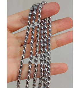 Hematit Taşı Arpa Kesim Dizi 4*5.5mm (49640)
