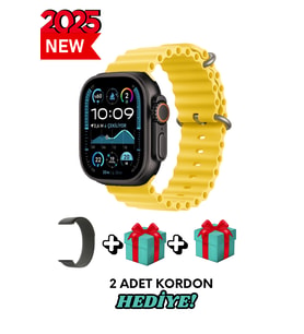 Xiaomi Redmi Note 9 Uyumlu Akıllı Saat Watch ULTRA2 49MM Kordon Hediyeli - Son Versiyon (Sarı)