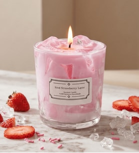 KUTU FESTİVALİ ÇİLEK KOKULU MUM ICED STRAWBERRY LATTE SCENTED CANDLE