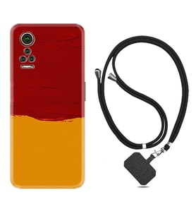 General Mobile GM 21 Pro GM 22 Pro Plus Kılıf Boyun Askılı Silikon Sarı Kırmızı Boya 1708
