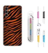 Samsung A23 A31 A32 A50 A51 A52 A53 A70 Kılıf Kablo Koruma Spiral Silikon Leopar Yeni 1676