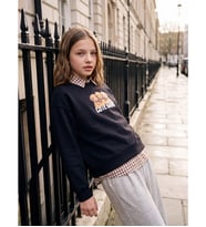 LCW Kids Lacivert Baskılı Kız Çocuk Sweatshirt