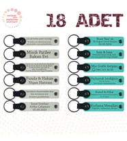 Beyaz & Turkuaz, İngilizce Öğretmeninden Sınıfına Hatıra, 18’li Set, Kişisel Mesajlı Anahtarlık