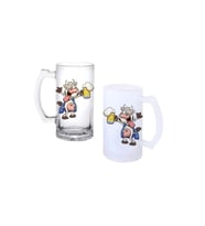 Ghostbastır Design Sarhoş İnek Kulplu Bira Bardağı Buzlu veya Şeffaf Seçenekli 0192