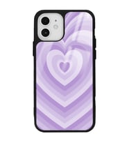 iPhone 12 - 12 Pro Uyumlu Lila Kalpler Tasarımlı Glossy Telefon Kılıfı