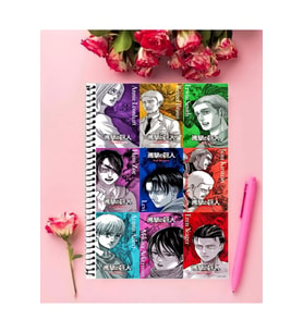 Attack On Titan Anime Defter 1 Adet Özel Tasarım A4 Boyutu 21*29 Cm Telli Kareli defter