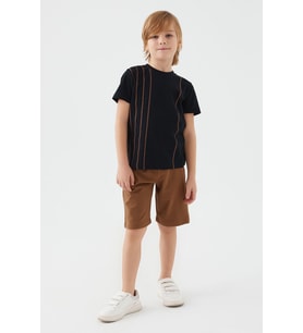 Arnetta 2509 Vertical Stripes Erkek Çocuk Bermuda Takım
