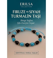 Sertifikalı Firuze ve Siyah Turmalin Taşı Bileklik - Denge Sağlayan Şifa Enerjili Takı (Çok Renkli)