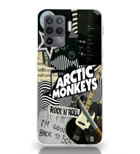 Oppo Reno 5 Lite Uyumlu Arctic Monkeys Kolaj Desenli Şeffaf Telefon Kılıfı