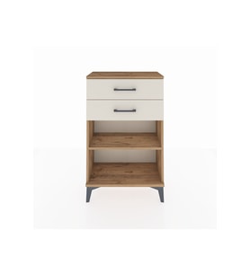 Arges Komodin Tek Raflı 2 Çekmeceli 60x30x96 Çam-Aytaşı