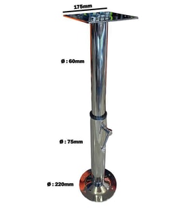 MASA VE KOLTUK AYAĞI 2 KADEMELİ KROM 53-90CM TEKNE, YAT VE KARAVAN