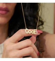 Kişiye Özel Çift Harf Sonsuzluk Model Kolye 925K Gümüş (Gold) Sevgiliye Yıl Dönümü Hediye
