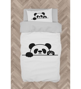 MEKTA HOME BEBEK VE ÇOCUK ODASI El Sallayan Sevimli Panda Desenli Nevresim Takımı