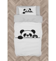 MEKTA HOME BEBEK VE ÇOCUK ODASI El Sallayan Sevimli Panda Desenli Nevresim Takımı