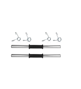 ECGSPOR 2 Adet 40 cm Krom Dambıl Barı+ 4 Adet Çelik Sıkıştırma Yayı