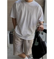 Erkek %100 Pamuklu Kalın Dokulu Oversize Bisiklet Yakalı T-shirt