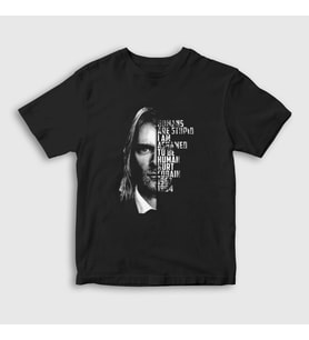 Presmono Unisex Çocuk Siyah Ashamed Nirvana Kurt Cobain T-Shirt 35431tt