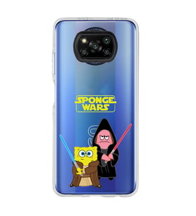 Poco X3 Pro Uyumlu Sunger Bob Star Wars Desenli Şeffaf Telefon Kılıfı