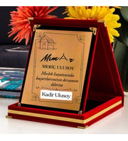 Mimar Temalı Kişiye Özel Plaket - Kadife Kutulu