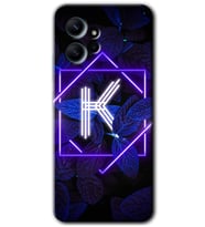 Redmi Note 12 4G Kılıf HD Desen Baskılı Kılıf - Dark Neon Yaprak K Harfi
