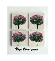 bilge tasarım Stone Decor Taş Bardak Altlığı 4'lü Set 10x10x1 Cm desenli