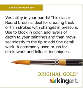 Lexroo Original Gold Paint Brush-Round, Size: 12