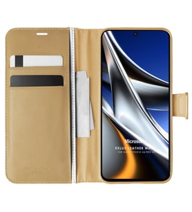 Microsonic Xiaomi Poco X4 Pro 5G Kılıf Delux Leather Wallet Gold