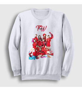 Presmono Unisex Beyaz Poster K-Pop Twice Sweatshirt 281381tt