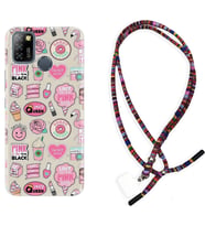 INFINIX Smart 4 5 6 Zero 8 S5 Pro Kılıf Boyun Asklı Rasta Silikon Donut Flamingo 1415