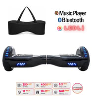Citymate Elektrikli Kaykay Hoverboard Full Ledli Bluetooth Hoparlörlü 6.5 Inch Çanta Hediyeli Siyah
