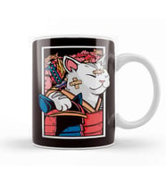 Japanese Art Cat Samurai Ninja Katana Warrior Kendo Sword Kupa Bardak Porselen
