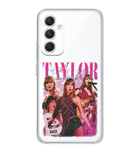Samsung Galaxy A25 Uyumlu Taylor Swift Desenli Şeffaf Telefon Kılıfı