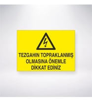 Tezgahın Topraklanmış Olmasına Önemle Dikkat Ediniz 21x28 Arkası Yapışkanlı Levha