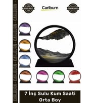 Özel Üretim Modern Dekoratif Cam Hareketli Sahra Ofis Hediyesi 7 İnç 18x12 Sulu Kum Saati Orta Boy
