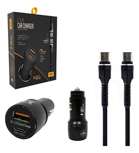 Powerway Telefon Araç Şarj Başlık PD18W Type-C To Type-C CC36